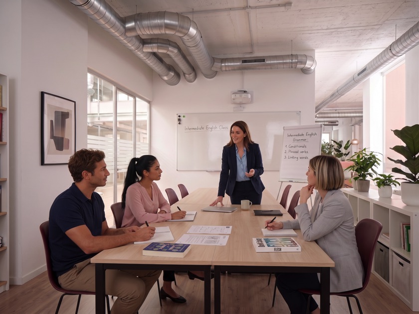 Docente madrelingua WorldBridge tiene un corso di inglese in presenza a piccoli gruppi a Milano