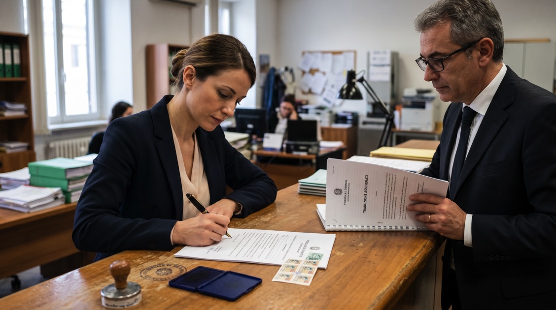 Asseverazione in tribunale di una traduzione giurata con valore legale ufficiale